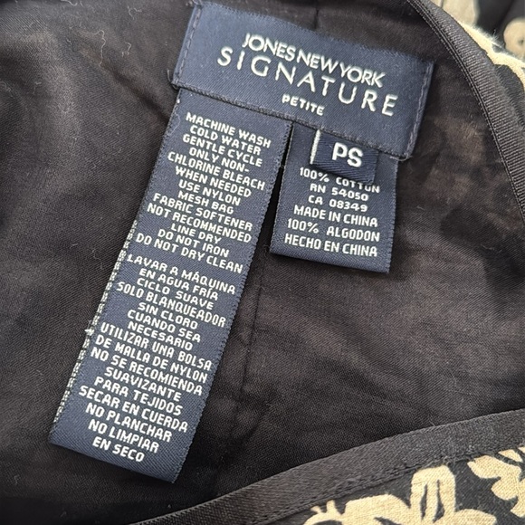 Jones New York Midi Skirt Women’s Small Petite PS Floral Pleated Cotton - Picture 9 of 9